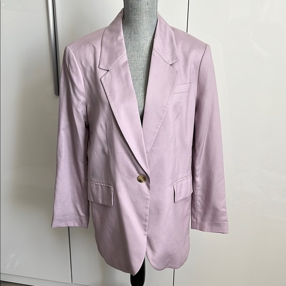 H&M NWOT Oversized Lavender Women's Blazer Lined, Size S - Picture 1 of 10